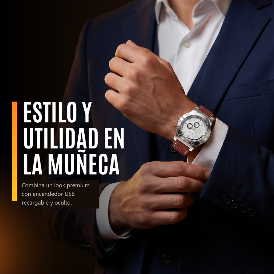 FireWatch — Reloj de Pulsera con Encendedor USB Recargable ⌚🔥
