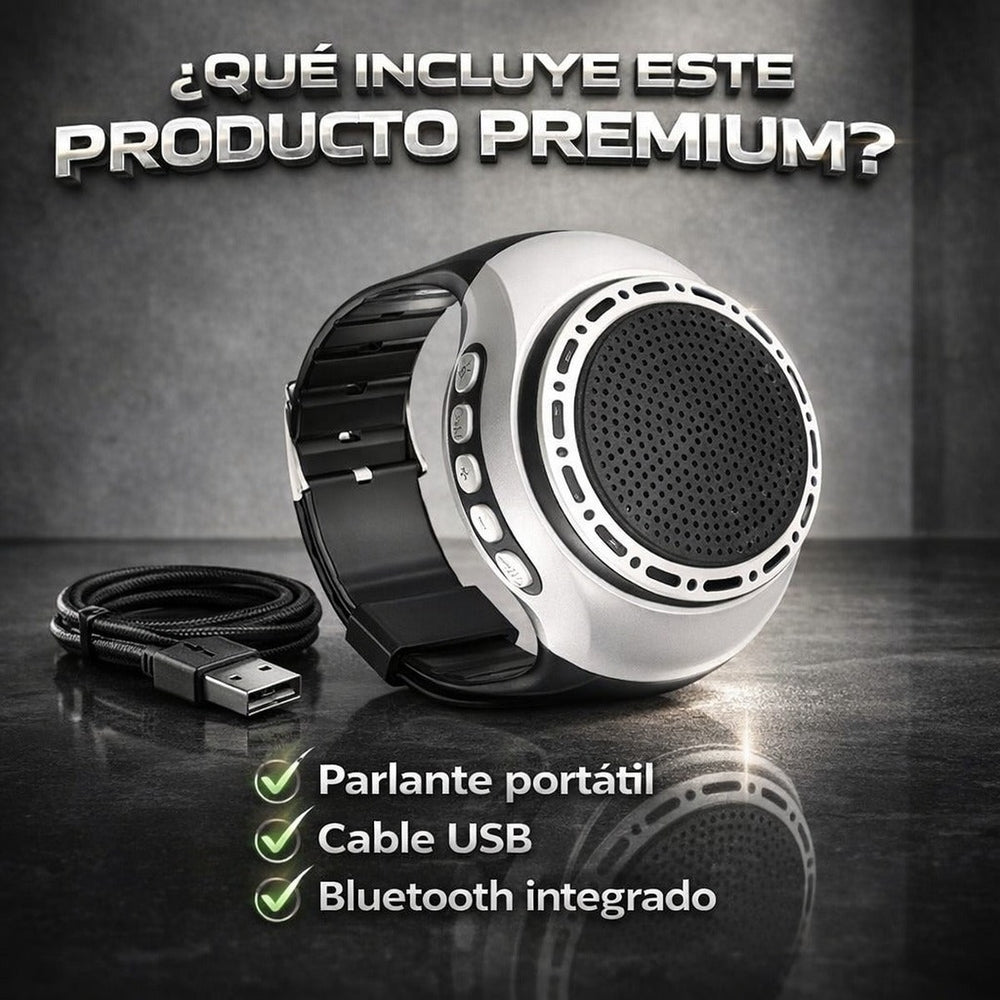 Parlante Portátil de Muñeca — Bluetooth, Radio FM y MP3