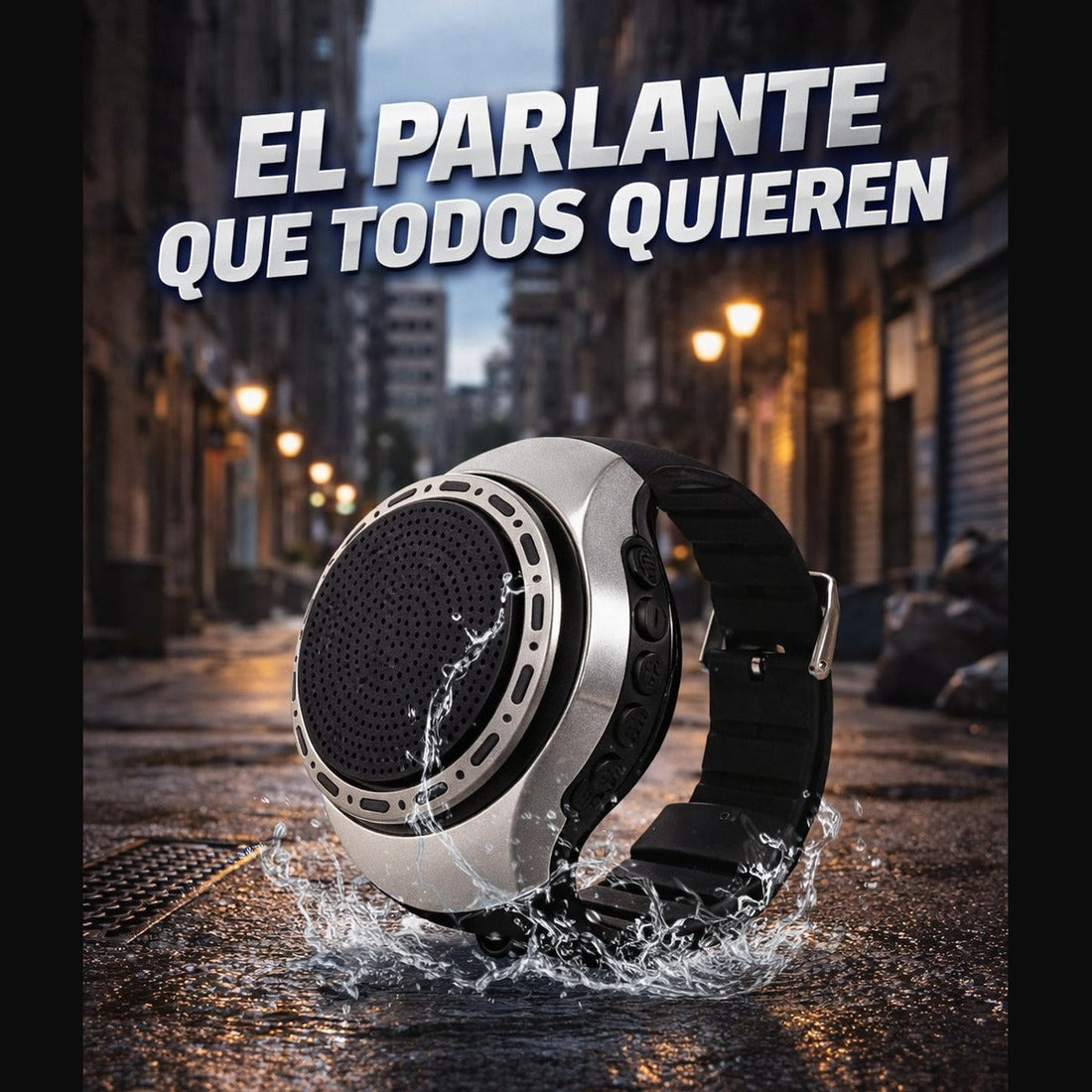 Parlante Portátil de Muñeca — Bluetooth, Radio FM y MP3