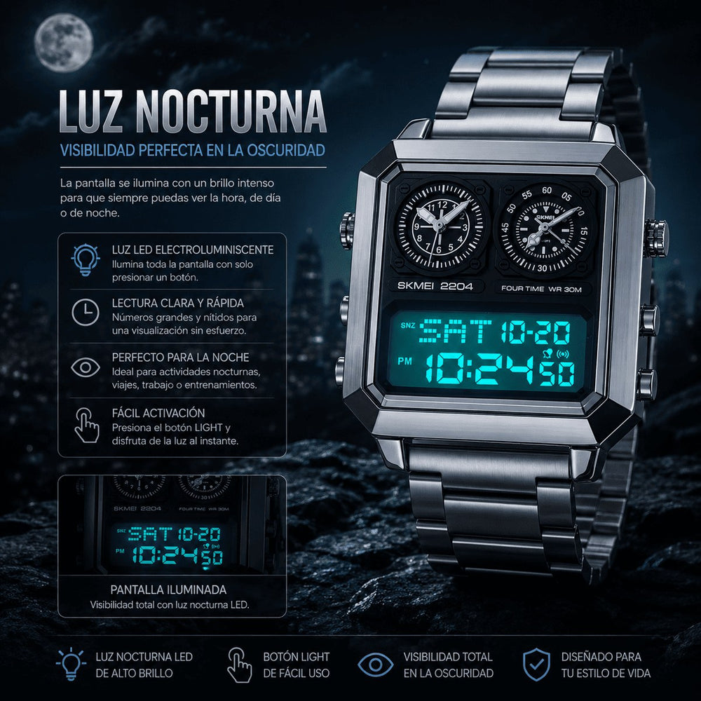 Reloj Titán Supremo SKMEI 2204 + Pulsera Esclava de Regalo