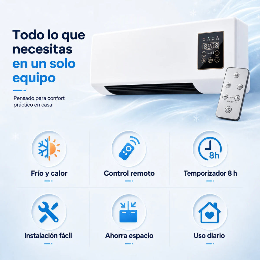 PolarAir Pro™ — Mini Climatizador de Pared 2 en 1 (Frío y Calor)