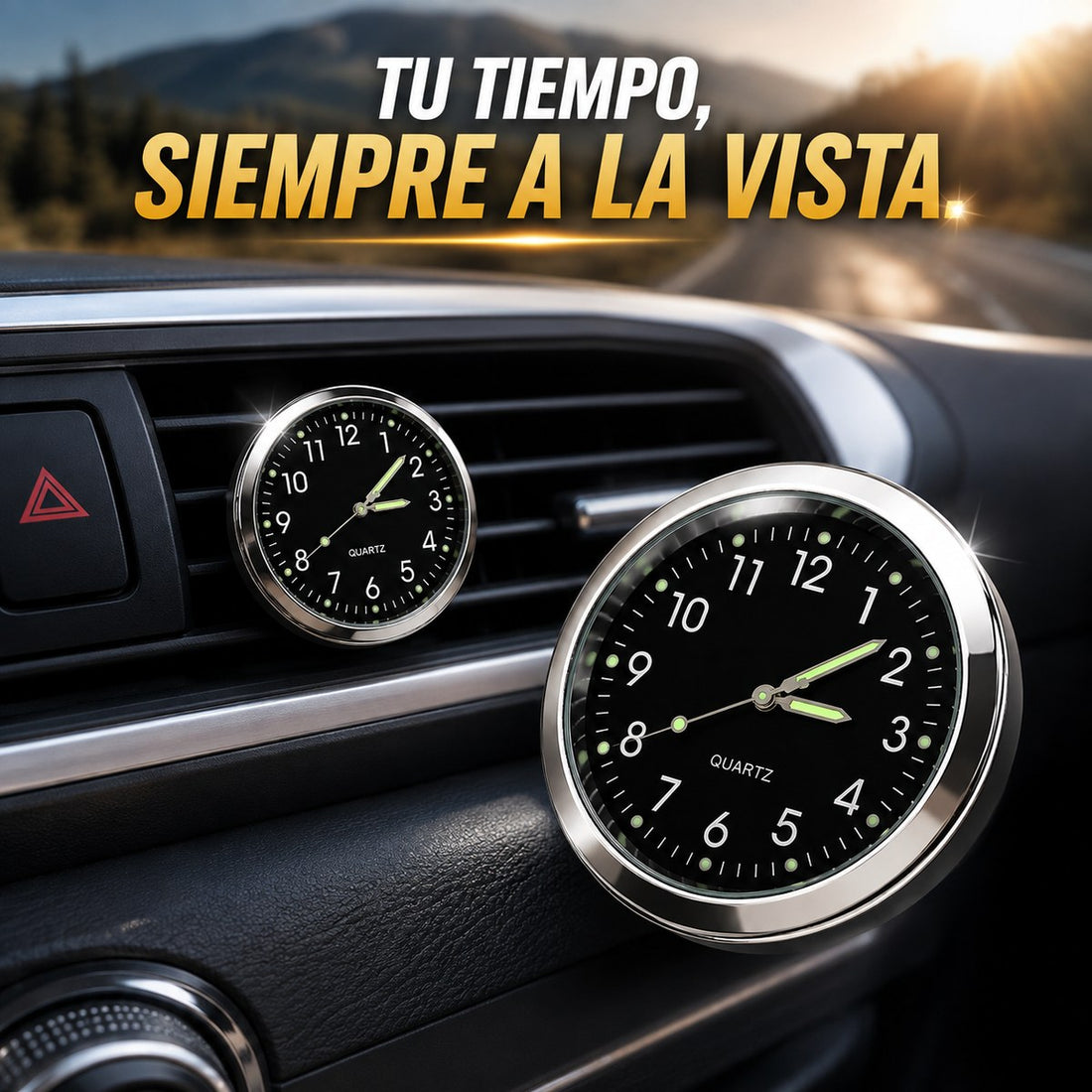 CronoVent — Mini Reloj de Cuarzo para el Auto