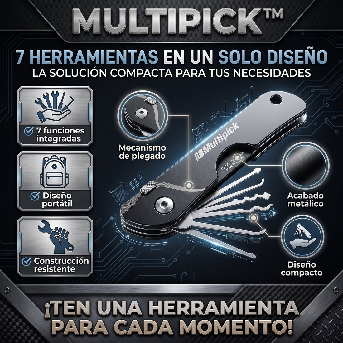 MultiPick™ — Navaja Multiherramienta 7 en 1 de Bolsillo