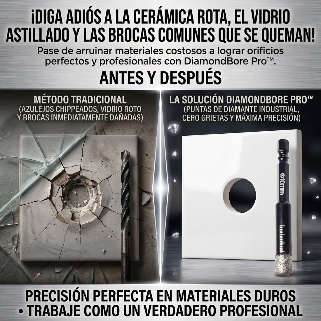 DiamondBore Pro™ — Set de Brocas Diamantadas para Porcelanato y Vidrio