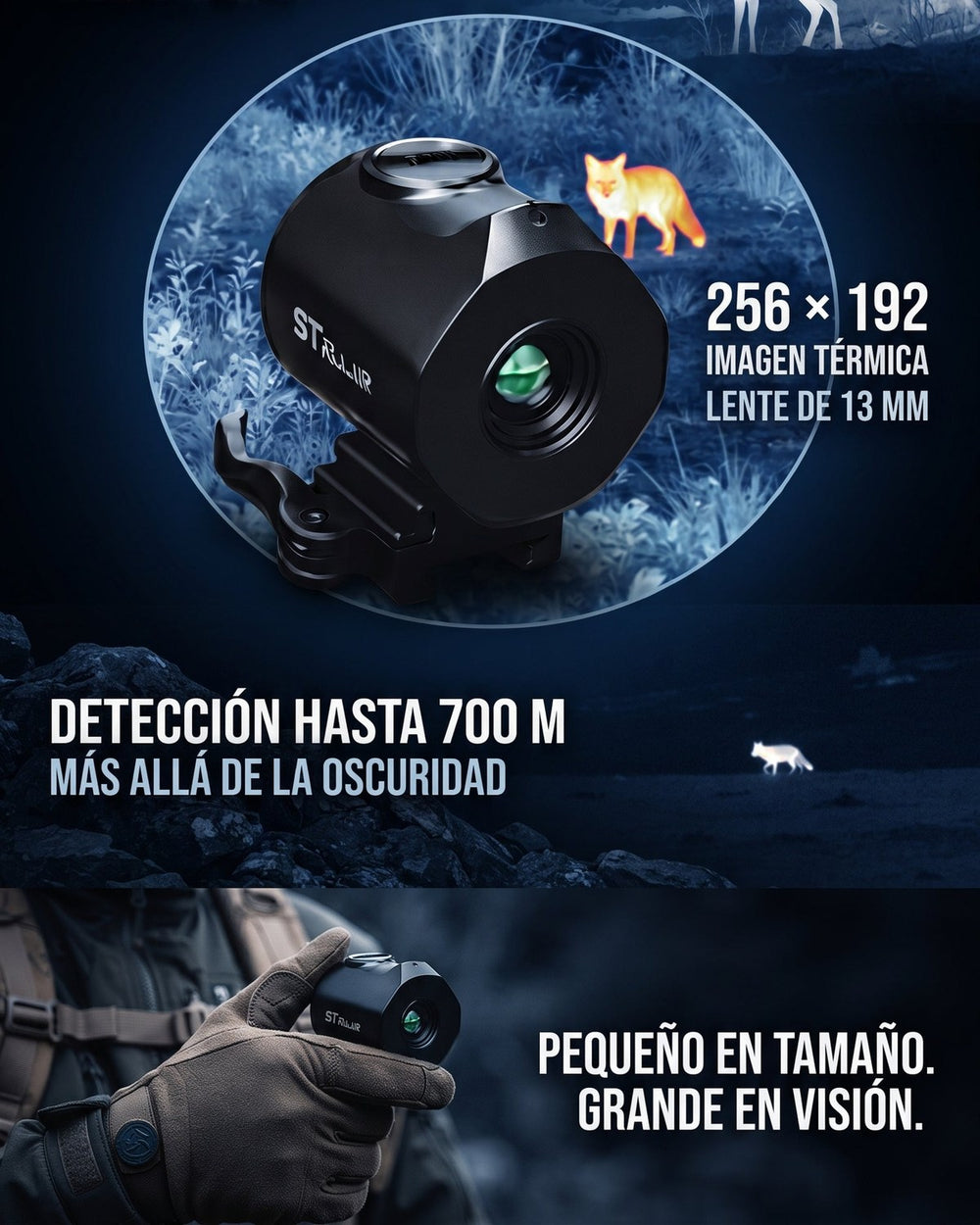 T3 Mini — Monocular Térmico 256×192 con Detección hasta 700 m