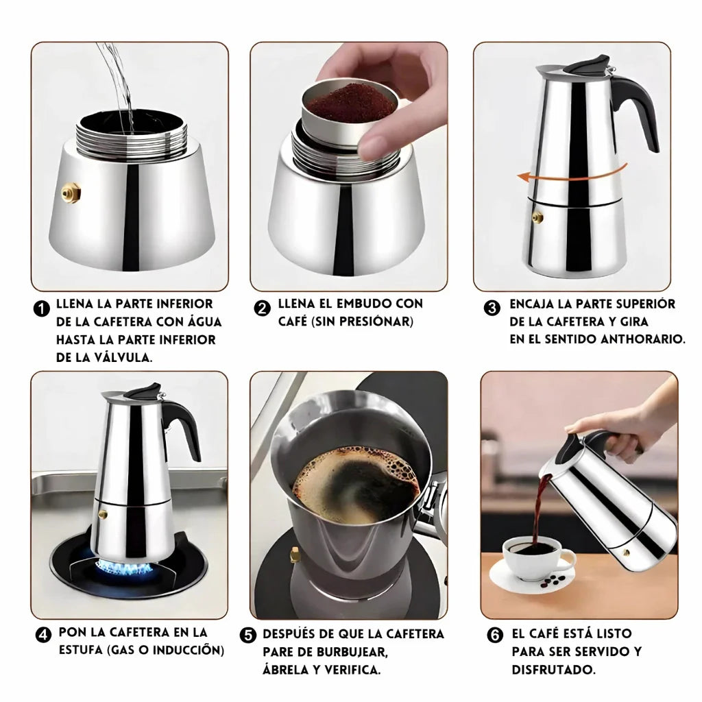 Cafetera italiana de acero inoxidable 5