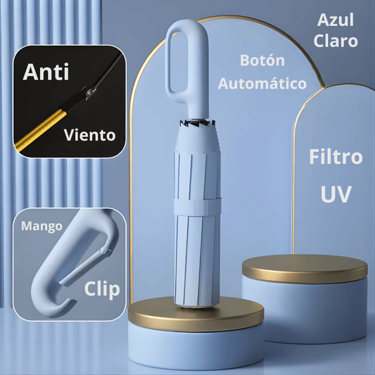Sombrilla Clip Premium Automática ☂️ Anti-Viento · Filtro UV