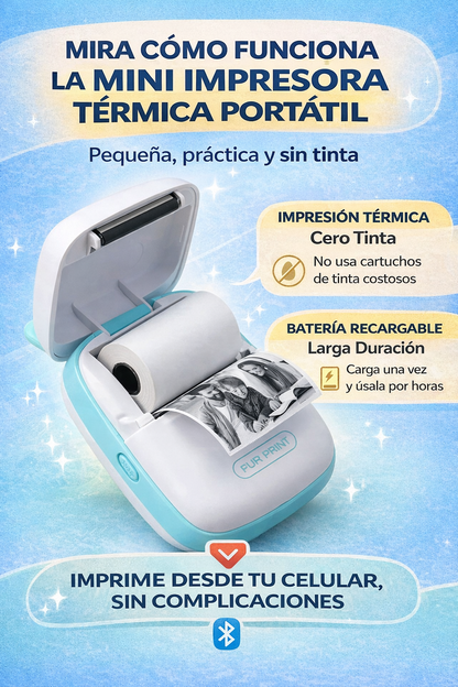 Mini Impresora Térmica Bluetooth | Sin Tinta