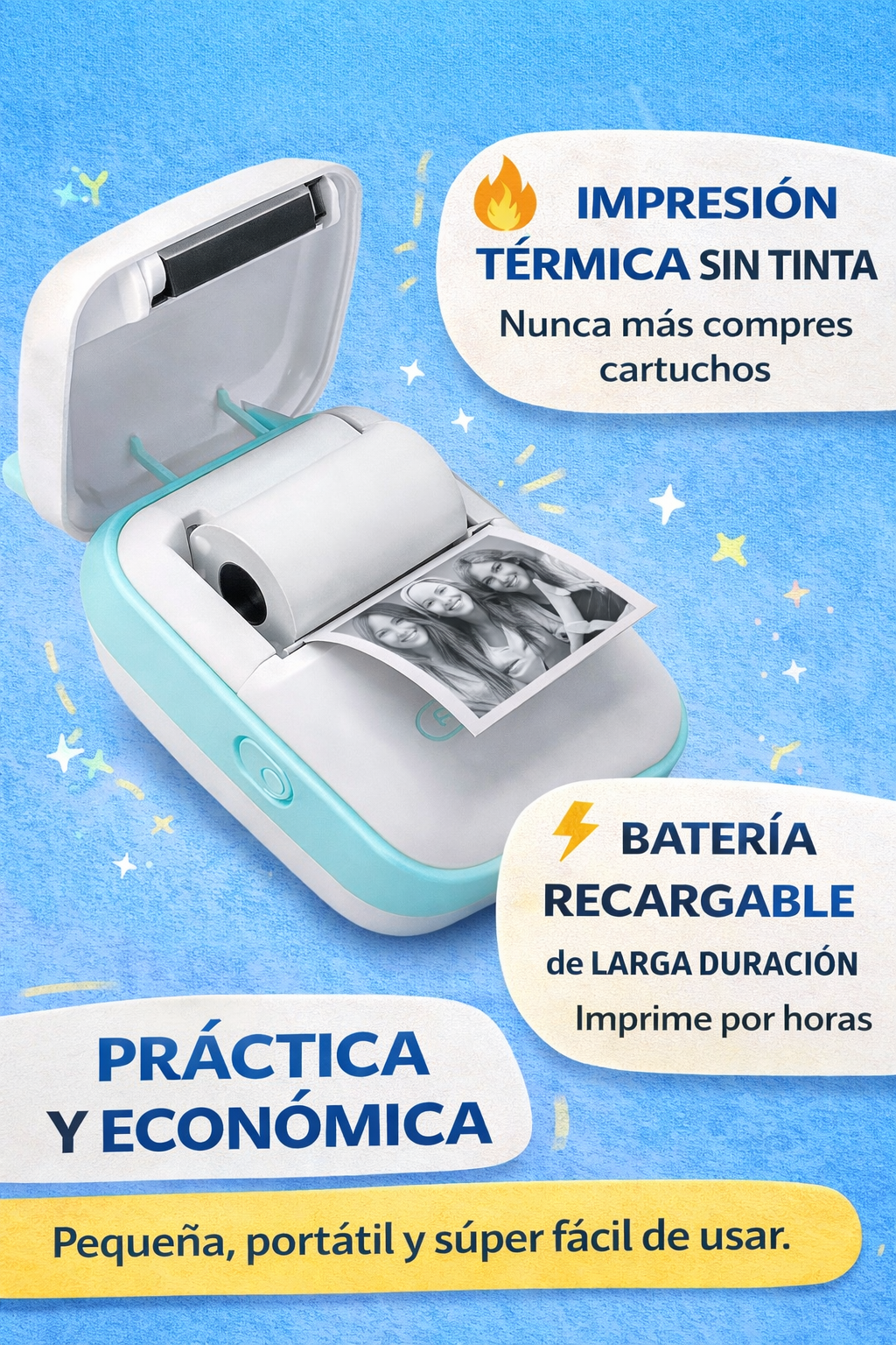 Mini Impresora Térmica Bluetooth | Sin Tinta