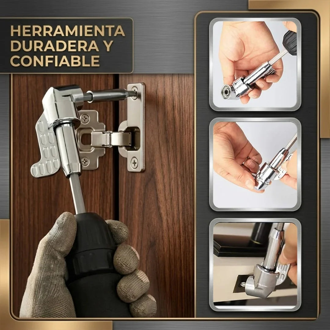 Adaptador de Taladro 90° — Ángulo Recto Grande + Pequeño (2x1)