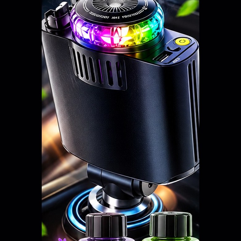 AromaDrive 5 en 1 — Cargador de Auto con Aromatizante y Luz LED