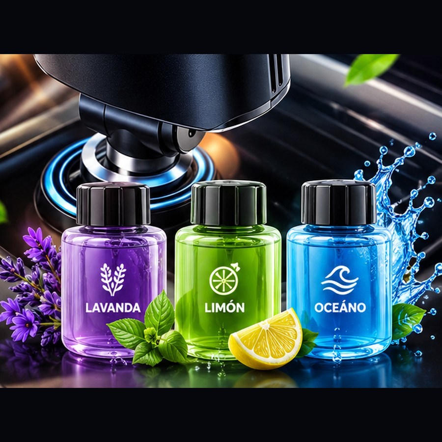 AromaDrive 5 en 1 — Cargador de Auto con Aromatizante y Luz LED