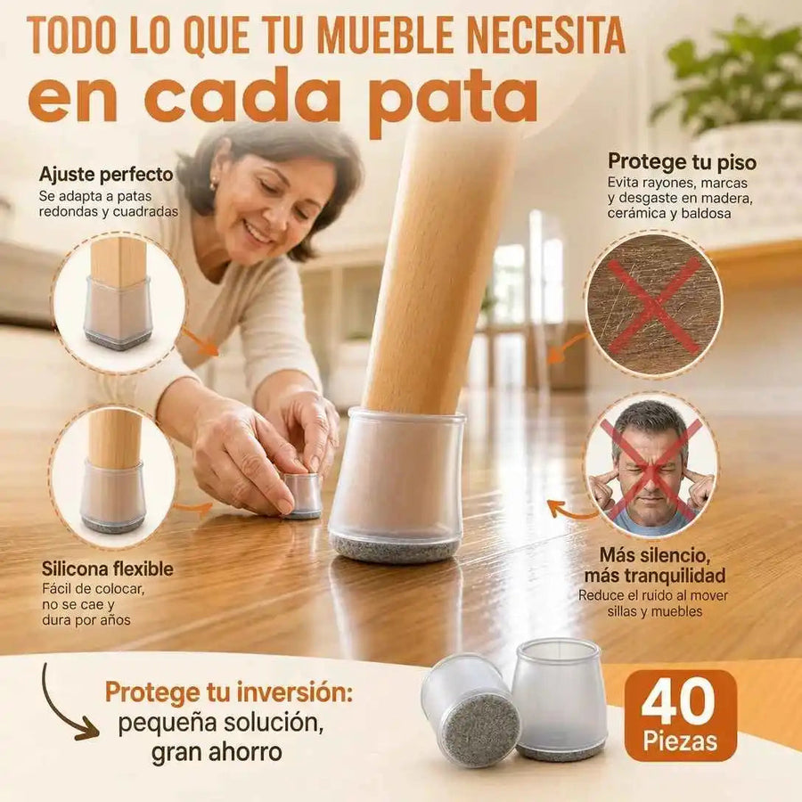 ChairGuard™ — Protectores de Patas de Silla (Set de 40)