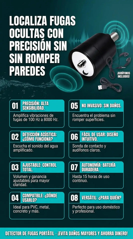 Detector de Fugas de Agua por Sonido — Encuentra la Fuga Sin Romper Nada 💧