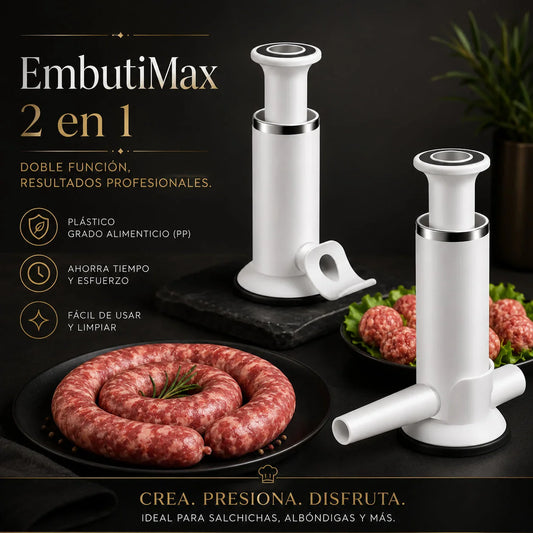 EmbutiMax® 2 en 1 — Máquina para Salchichas y Albóndigas