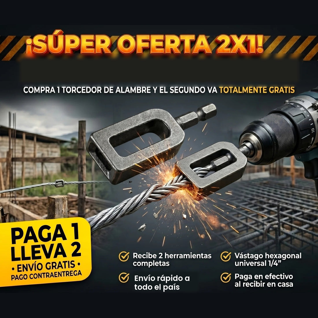 TorsionPro — Torcedor de Alambre para Taladro · OFERTA 2x1