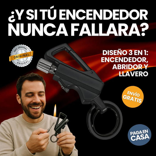 Encendedor, Abridor y Llavero 3 en 1 🔥 Cerilla Permanente