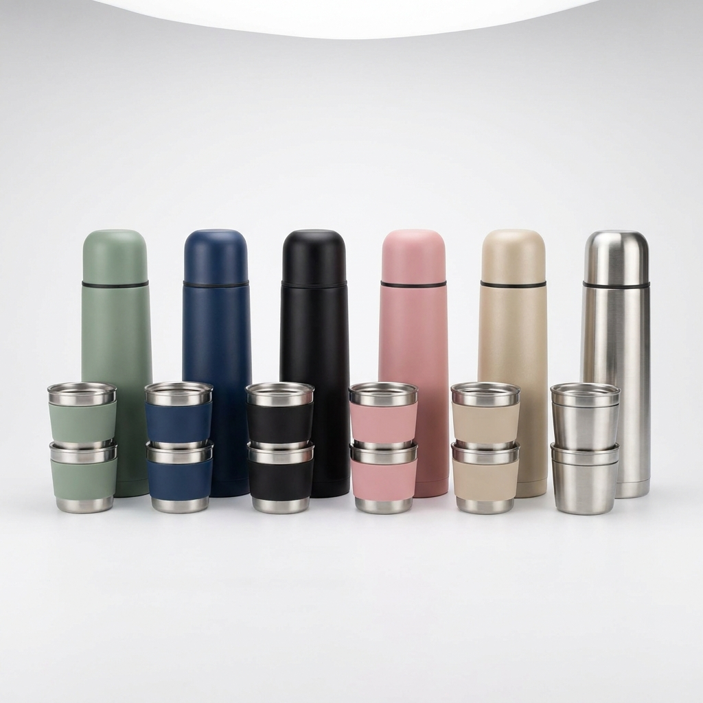 Combo Termo + 2 Vasos Térmicos 500ml | Conserva Temperatura 12h
