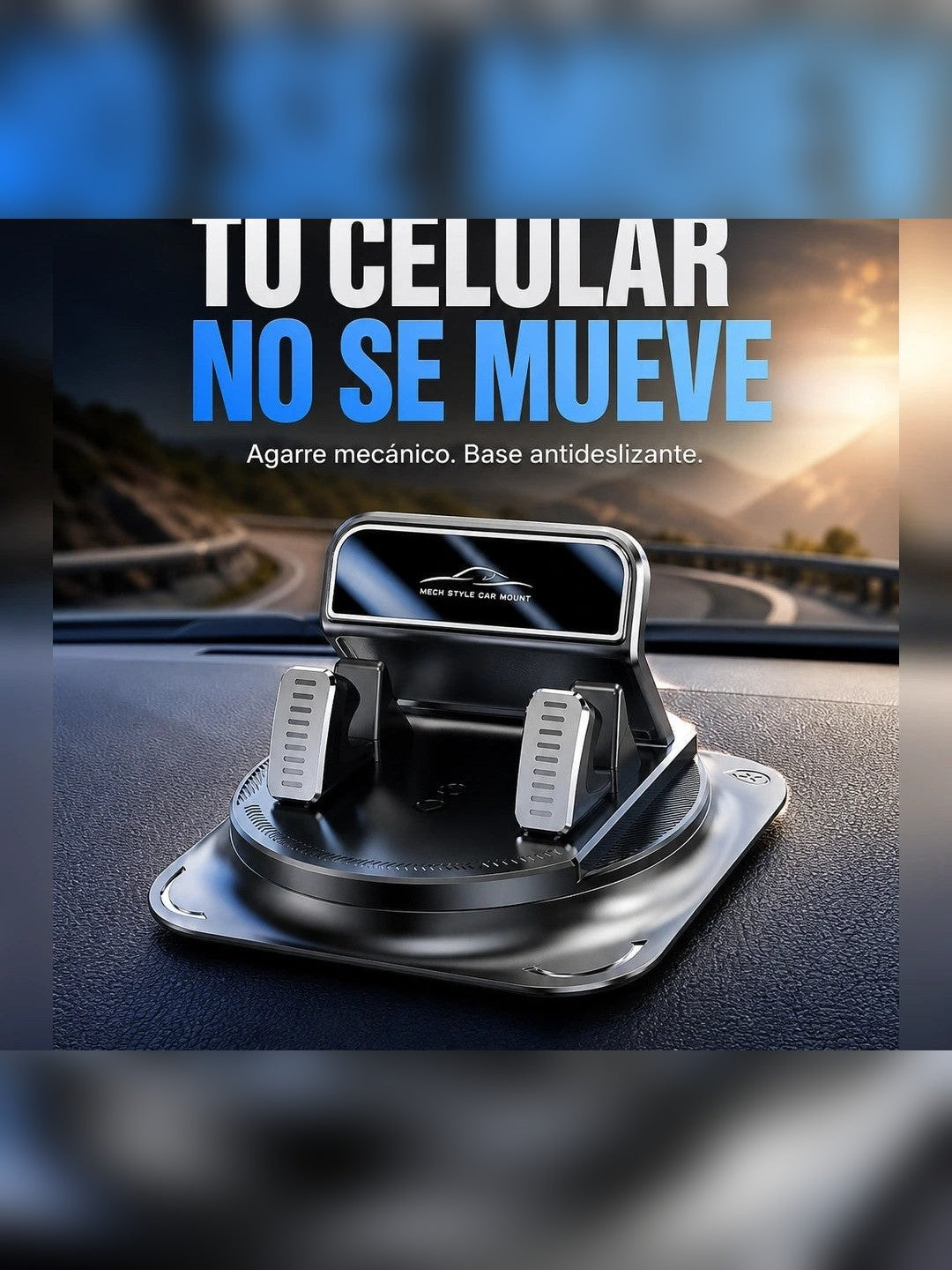 AutoGrip 📱 Soporte 360° para Celular con Agarre Mecánico y Base Antideslizante — 2