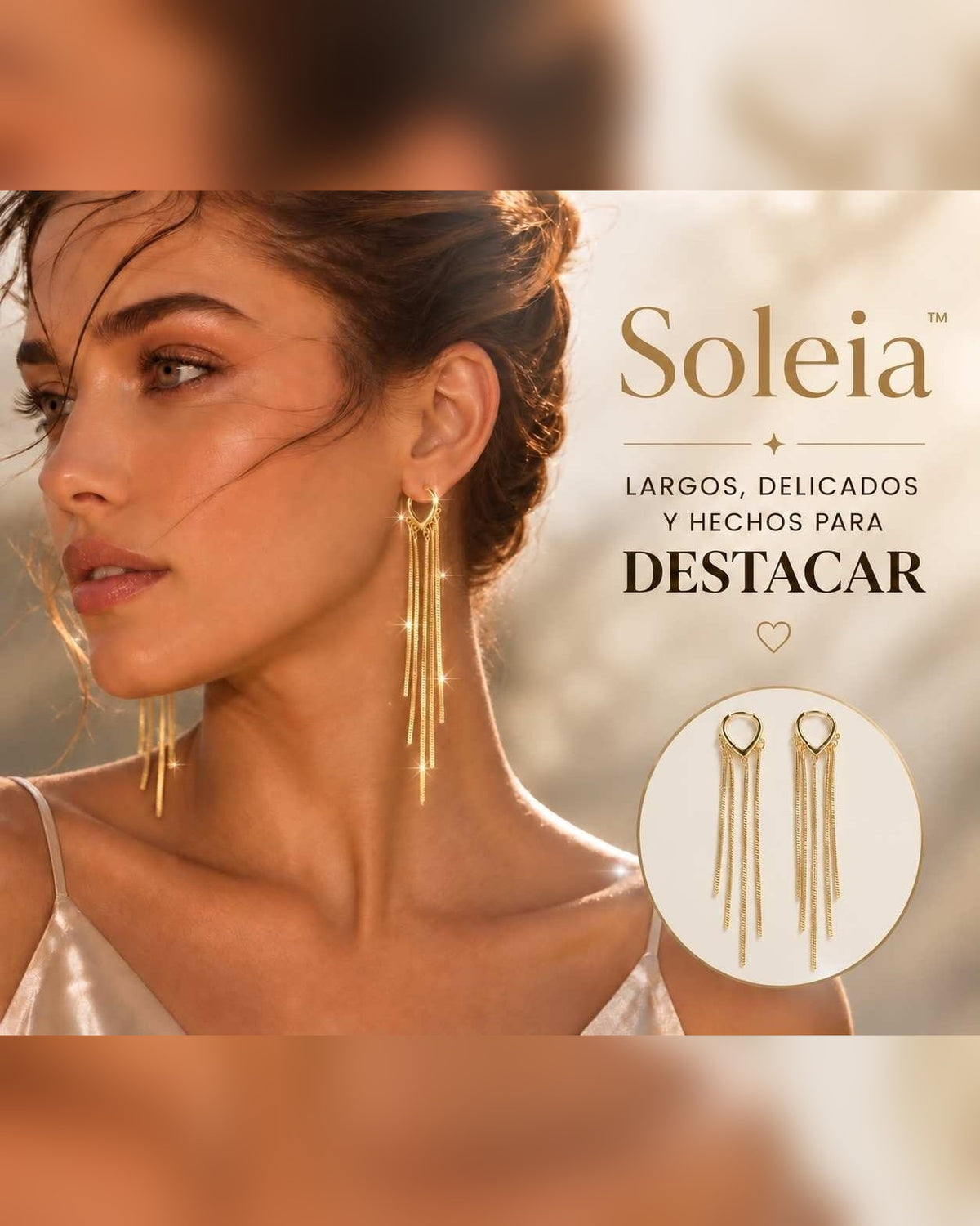 Aretes Largos Soleia™ ✨ Cascada de Flecos Chapados en Oro — 4
