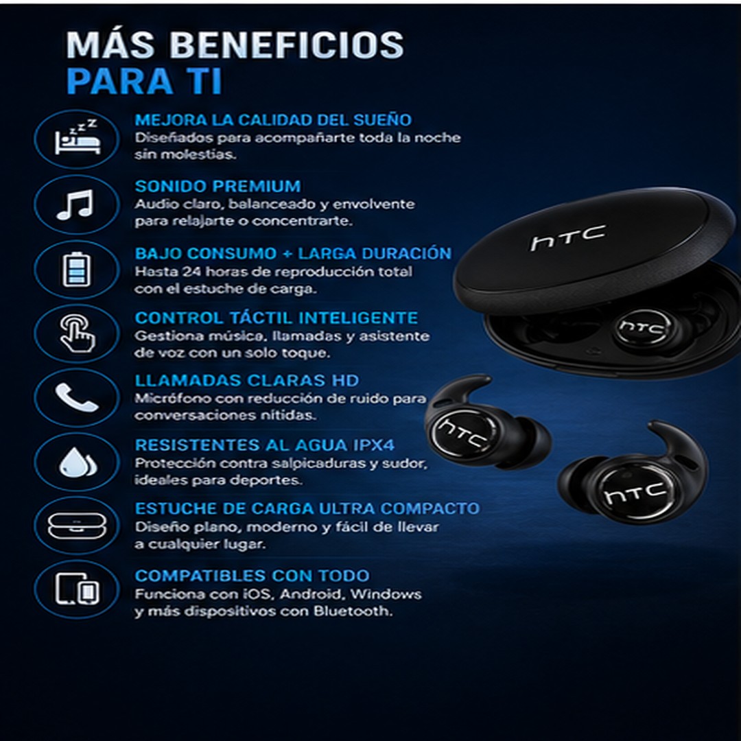 Audífonos Inalámbricos Planos 🎧 Bluetooth 6.0 — Se Duerme con Ellos Puestos — 4