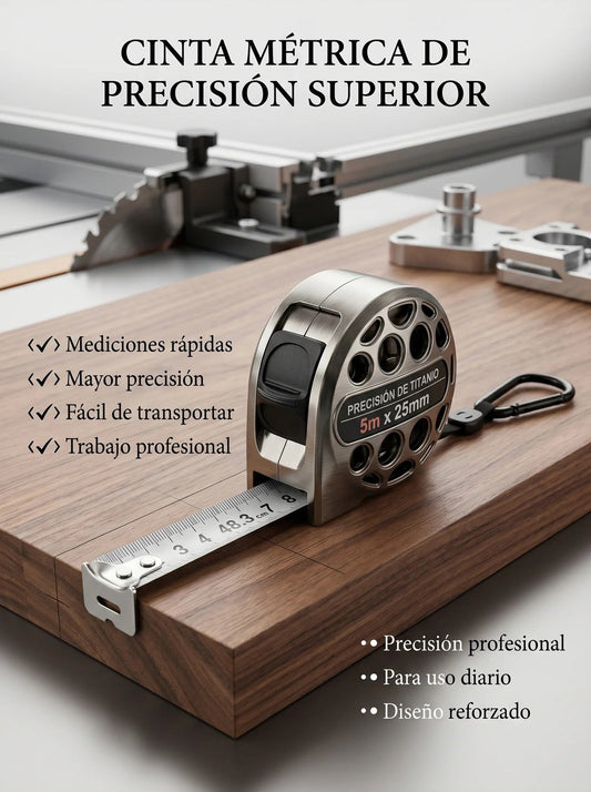 MetroForce Pro™ — Cinta Métrica 5 m × 25 mm con Carcasa Reforzada
