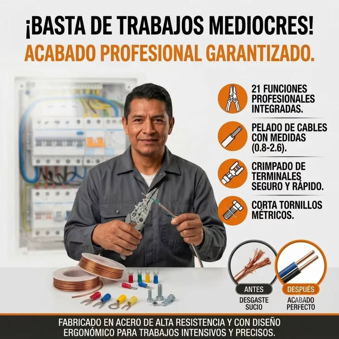Alicate Multifuncional MultiPro 21 en 1 — Acero Inoxidable