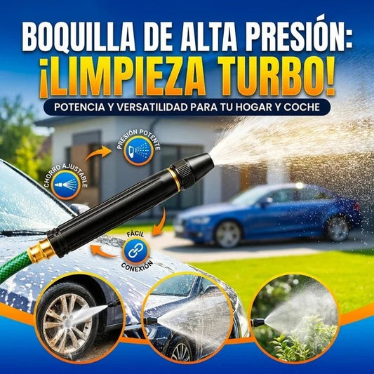 Pistola de Agua a Presión para Manguera 🚿 Chorro Regulable, Metal y Latón