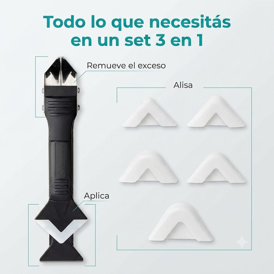 Herramienta 3 en 1 para Silicona y Lechado — Acabados Perfectos 🛠️