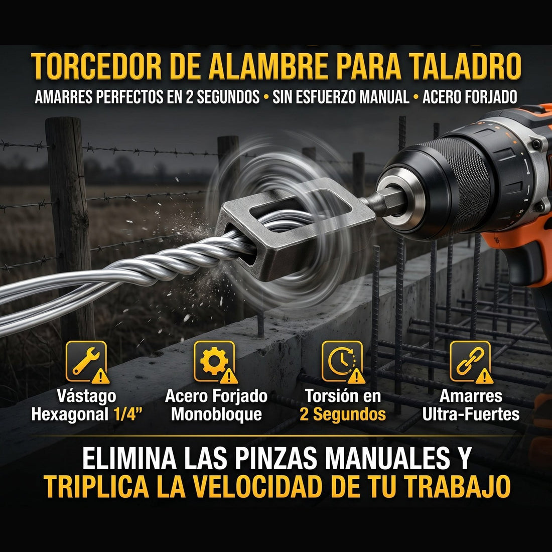 TorsionPro — Torcedor de Alambre para Taladro · OFERTA 2x1