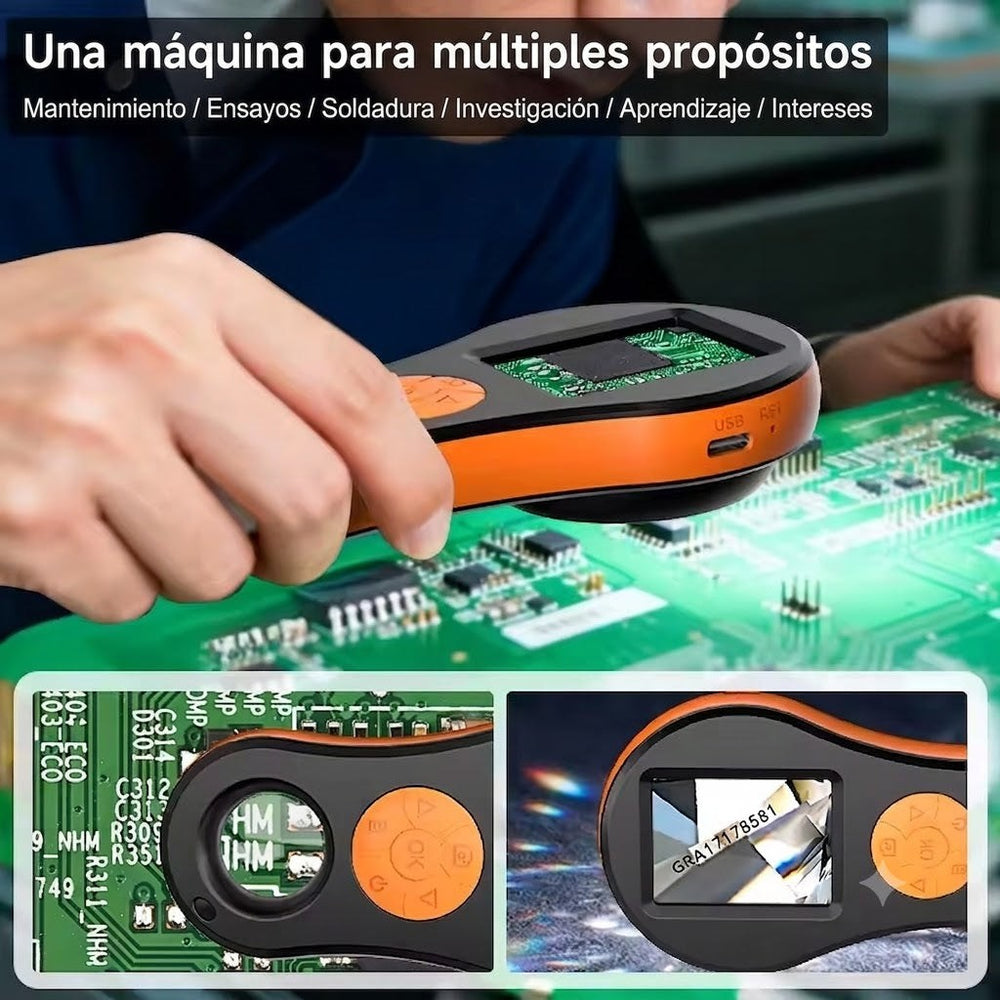 Microscopio Digital Portátil 500X — Pantalla IPS 2.0" HD 1080P