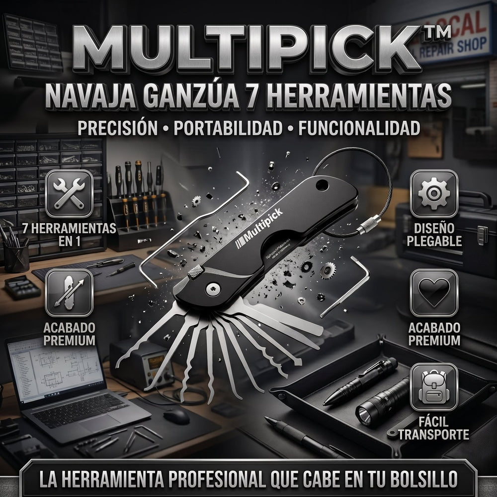 MultiPick™ — Navaja Multiherramienta 7 en 1 de Bolsillo