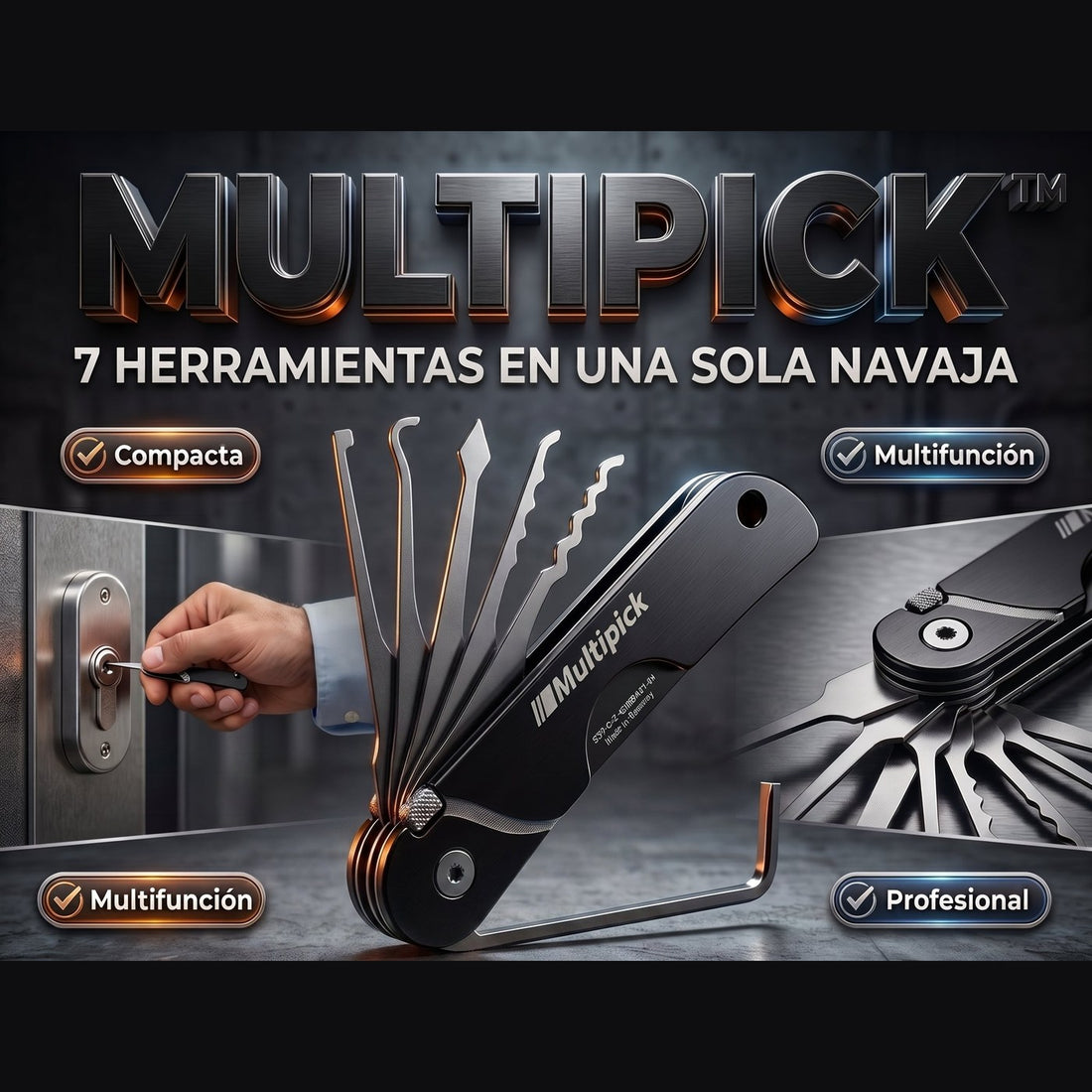 MultiPick™ — Navaja Multiherramienta 7 en 1 de Bolsillo